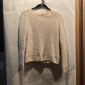 Anthropologie cream popcorn sweater